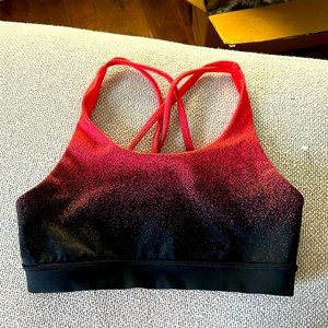 Lululemon Orange Black Racerback Bra Sz 6